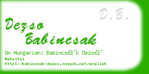 dezso babincsak business card